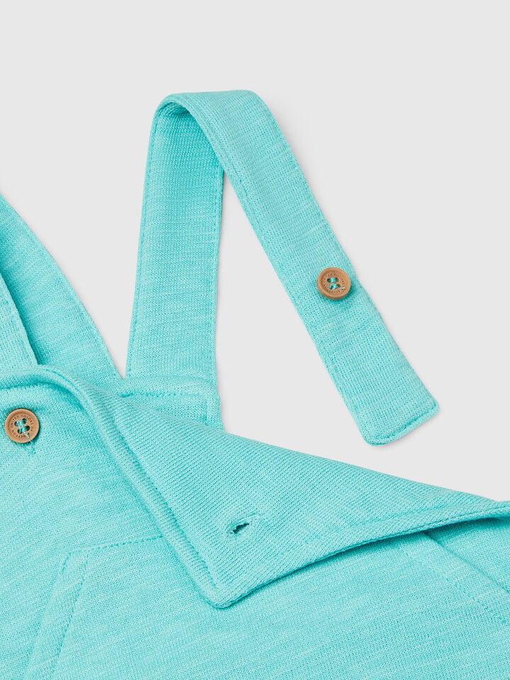 Benetton Terry Cloth Dungarees Turquoise