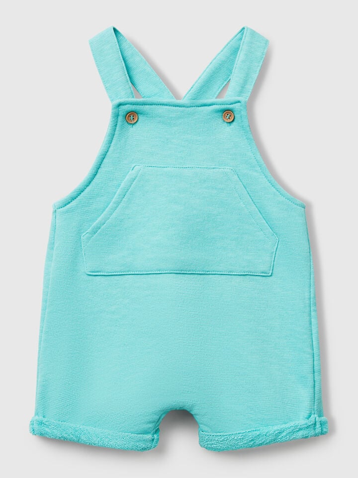 benetton Terry cloth dungarees Turquoise