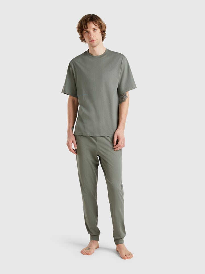 Benetton Trousers With Elastic Logo Light Green