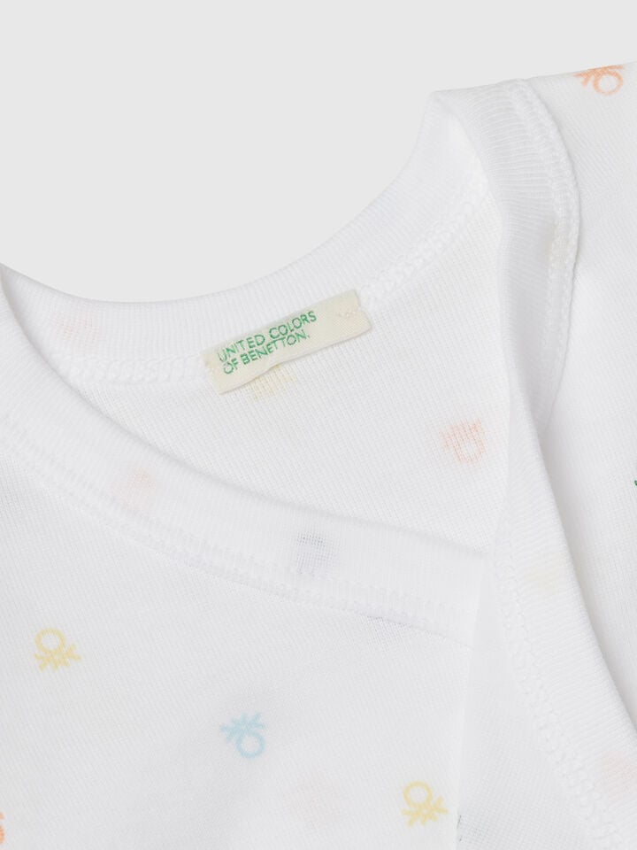 Benetton Two Bodysuits In Cotton Multi-color