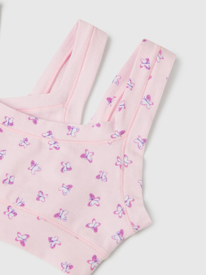 Benetton Two Bras In Super Stretch Cotton Pink