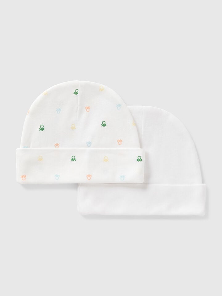 Benetton Two Hats In Cotton White