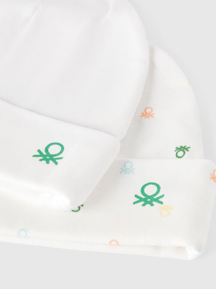 Benetton Two Hats In Cotton White