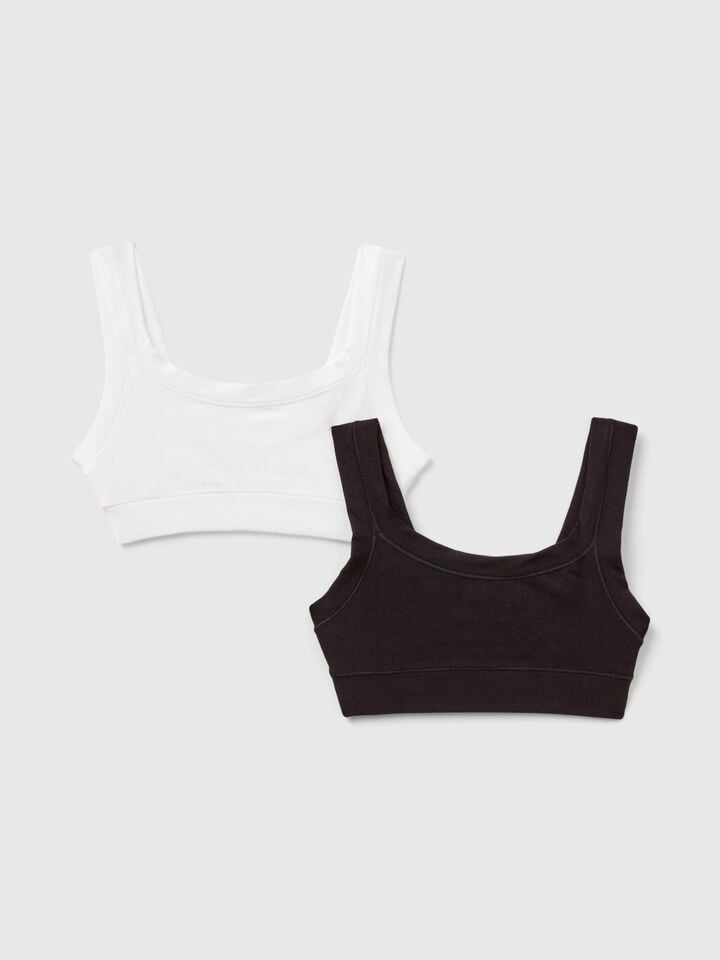 benetton Two super stretch cotton tops Black