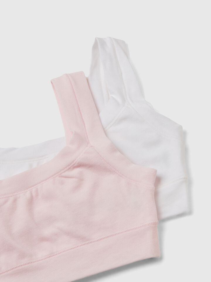 Benetton Two Super Stretch Cotton Tops Multi-color