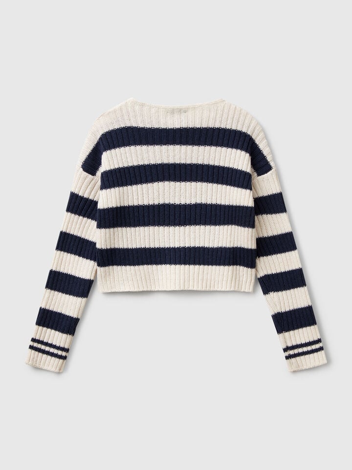 Benetton Two-tone Striped Sweater Blue