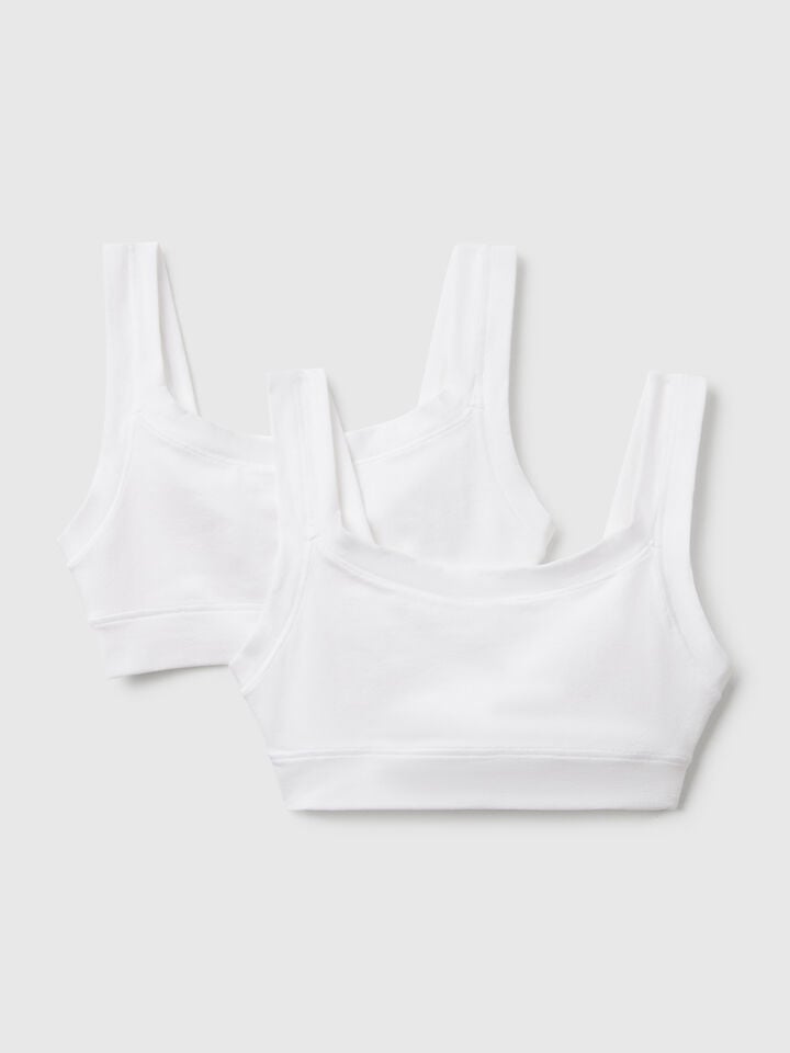 benetton Two tops in super stretch cotton White