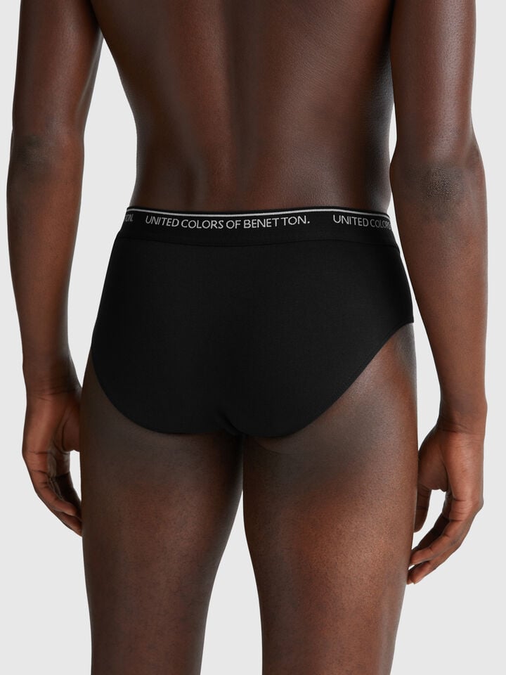 Benetton Underwear In Stretch Cotton Black