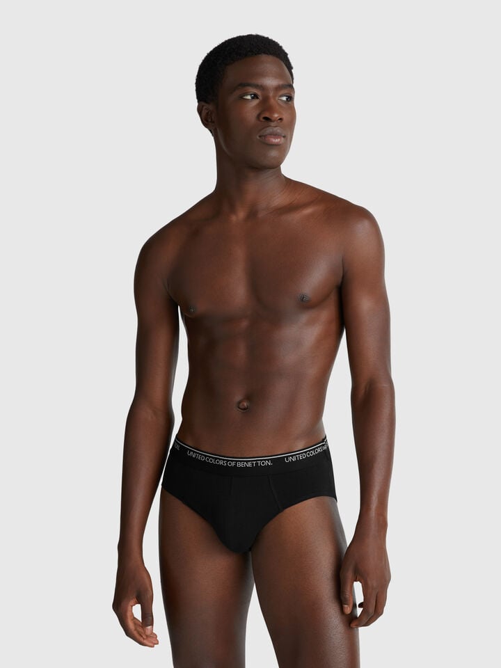 Benetton Underwear In Stretch Cotton Black