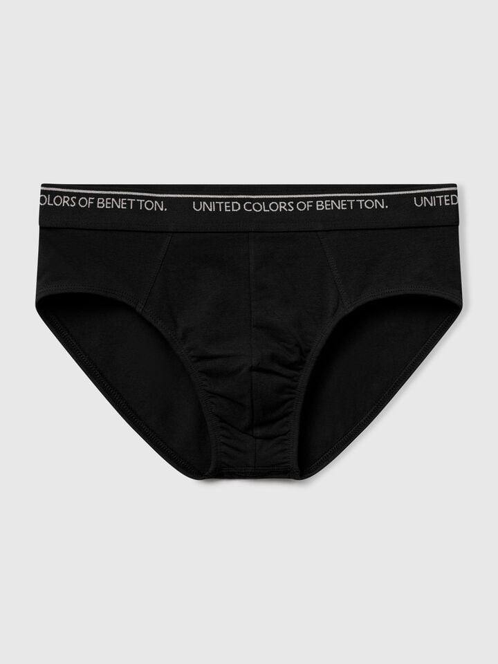 Benetton Underwear In Stretch Cotton Black