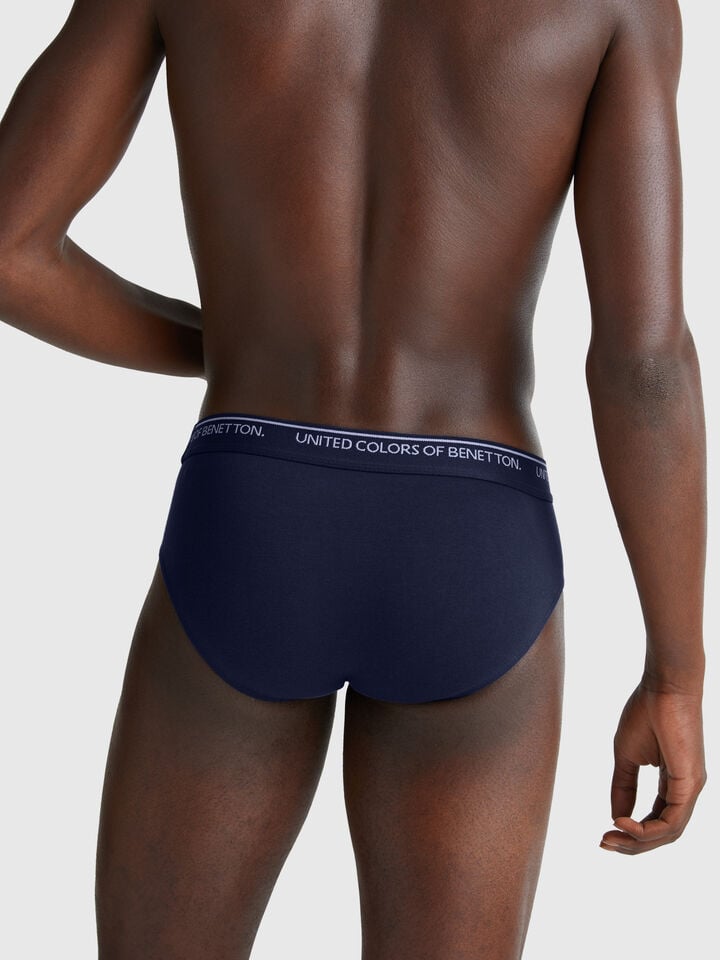 Benetton Underwear In Stretch Cotton Dark Blue