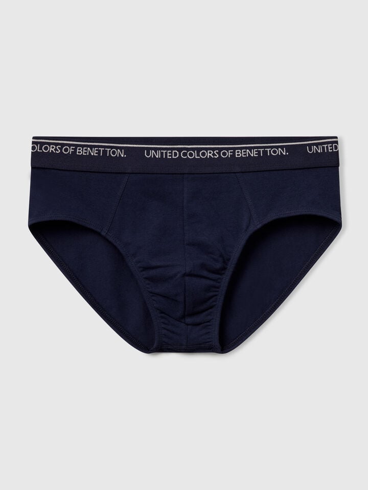 Benetton Underwear In Stretch Cotton Dark Blue