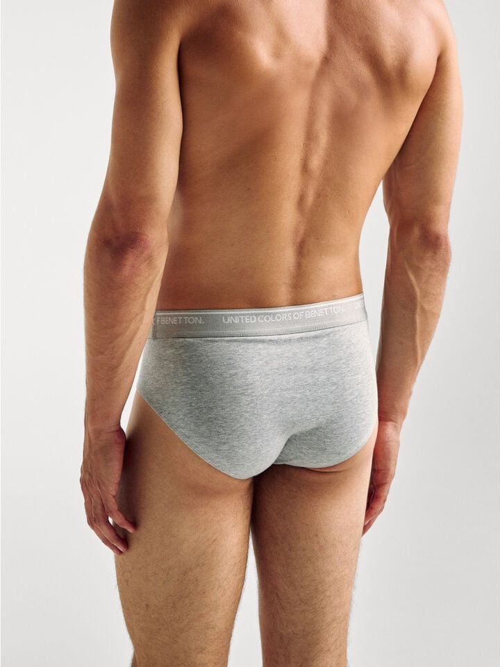 Benetton Underwear In Stretch Cotton Light Gray