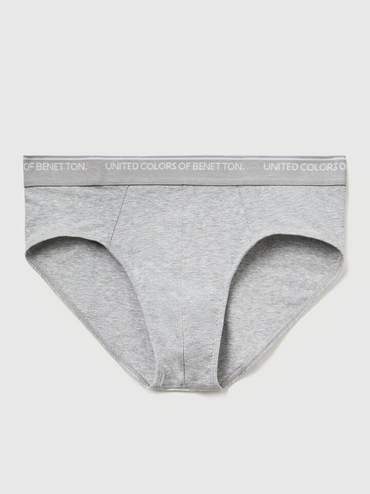 Benetton Underwear In Stretch Cotton Light Gray