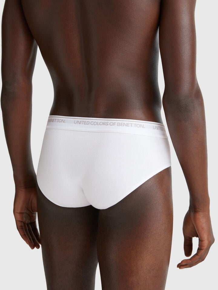 Benetton Underwear In Stretch Cotton White