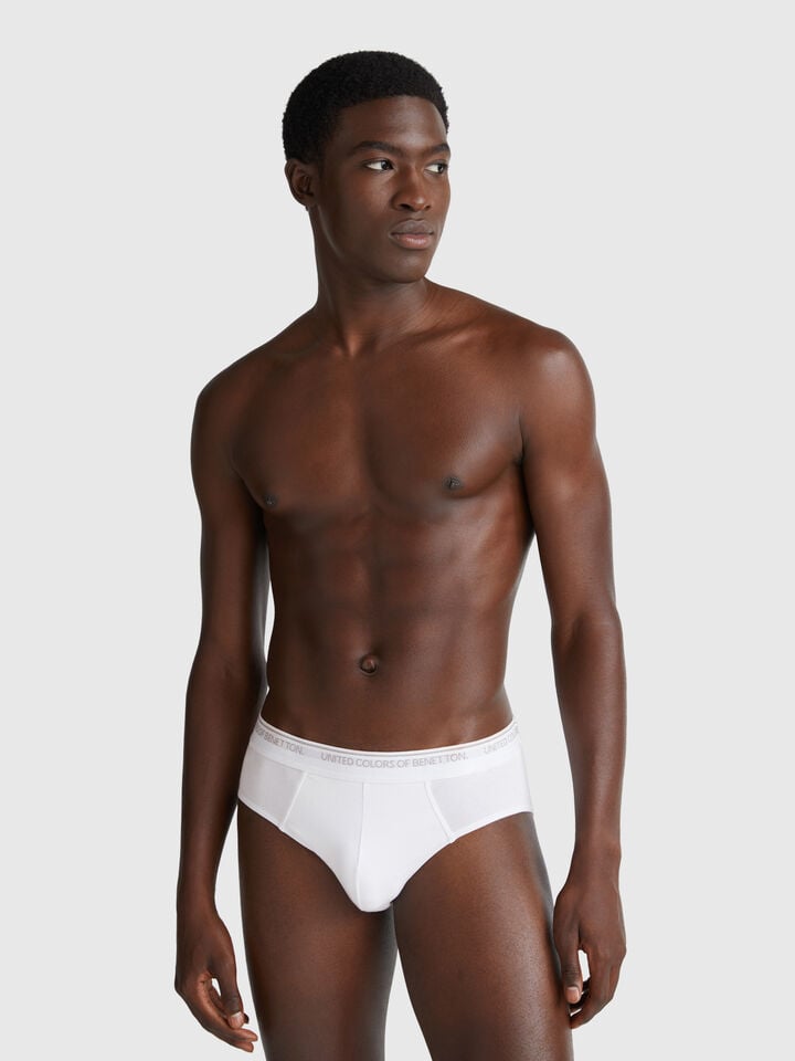 Benetton Underwear In Stretch Cotton White