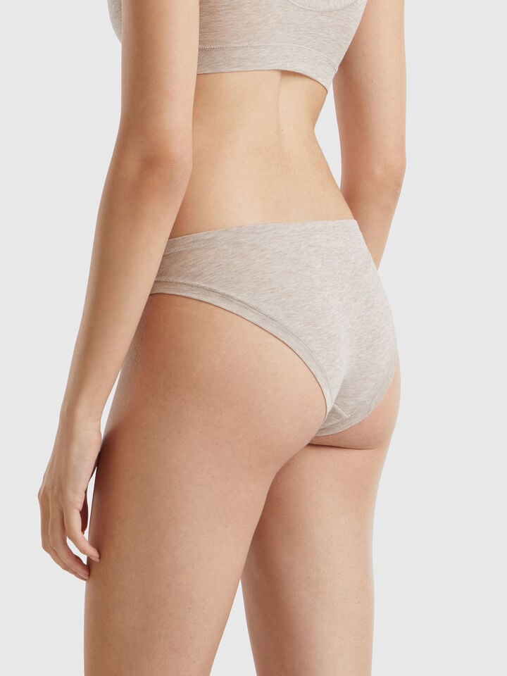 Benetton Underwear In Super Stretch Cotton. Beige