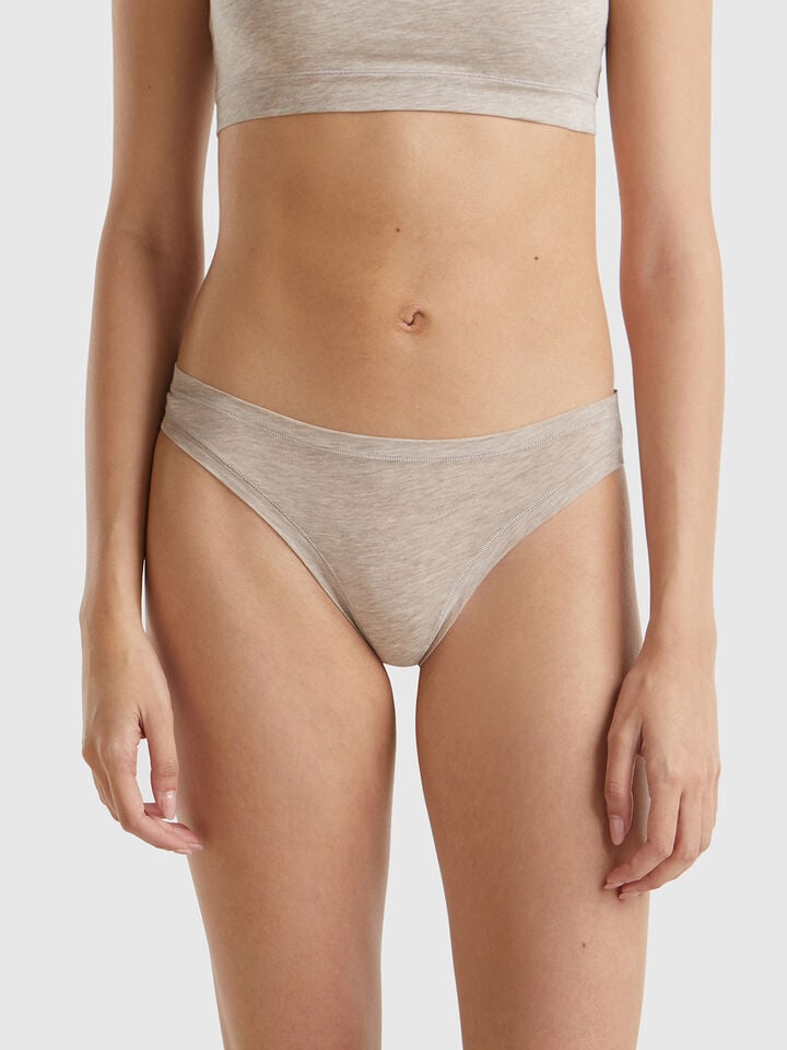 Benetton Underwear In Super Stretch Cotton. Beige