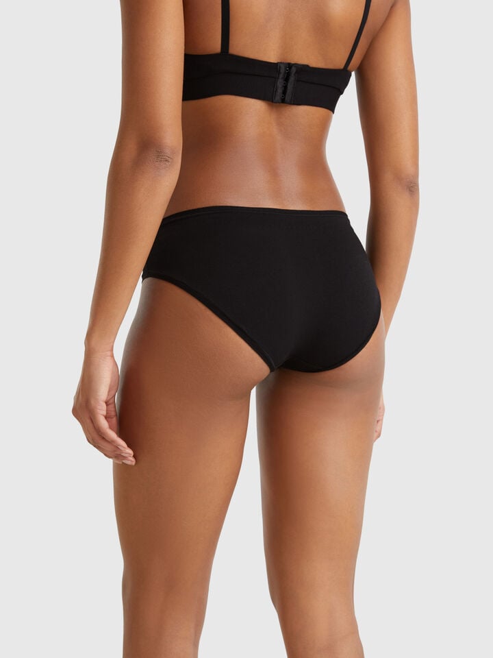 Benetton Underwear In Super Stretch Cotton. Black