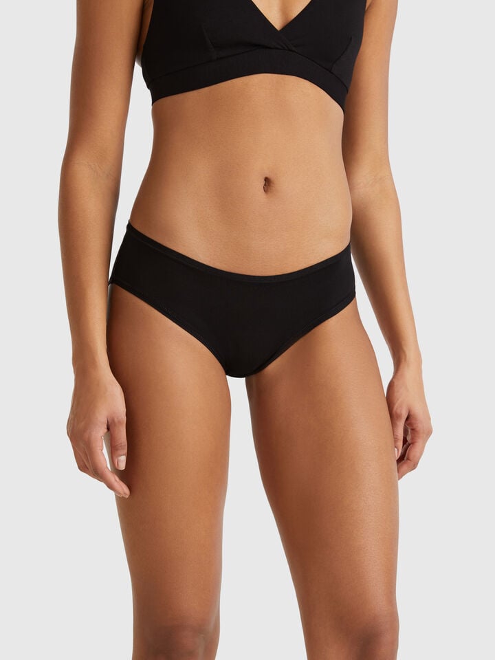 Benetton Underwear In Super Stretch Cotton. Black