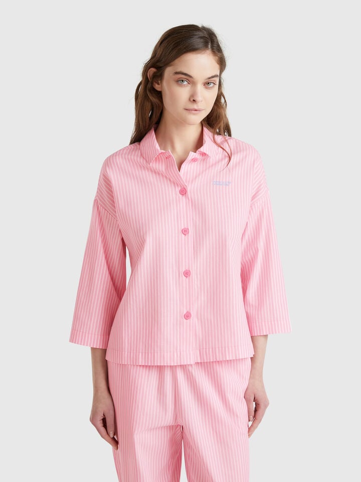 benetton Vertical striped pyjama jacket Pink