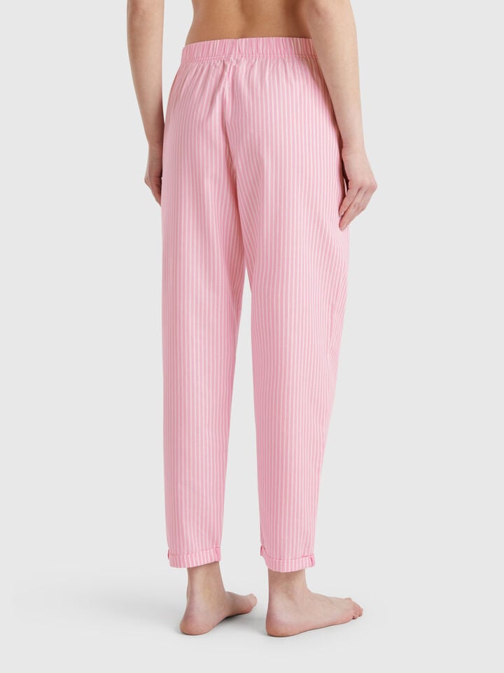 Benetton Vertical Striped Trousers Pink