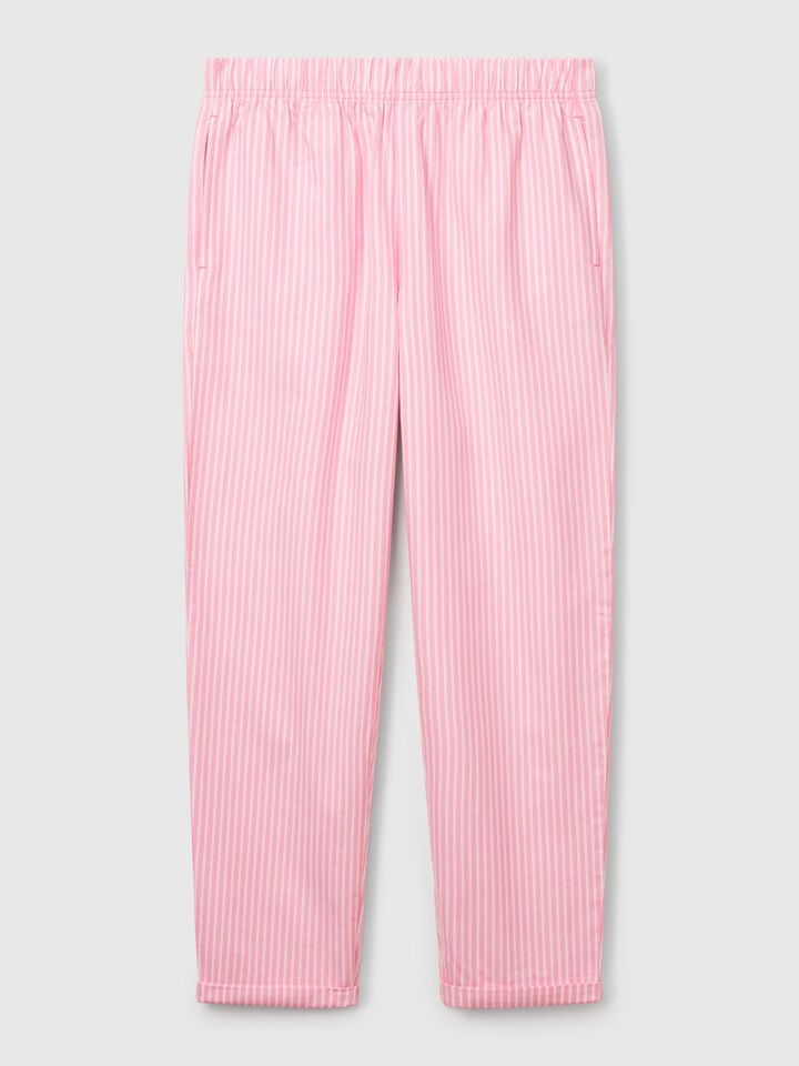 Benetton Vertical Striped Trousers Pink