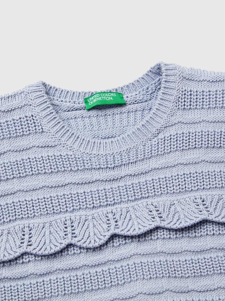 Benetton Waistcoat With Ruffle Periwinkle