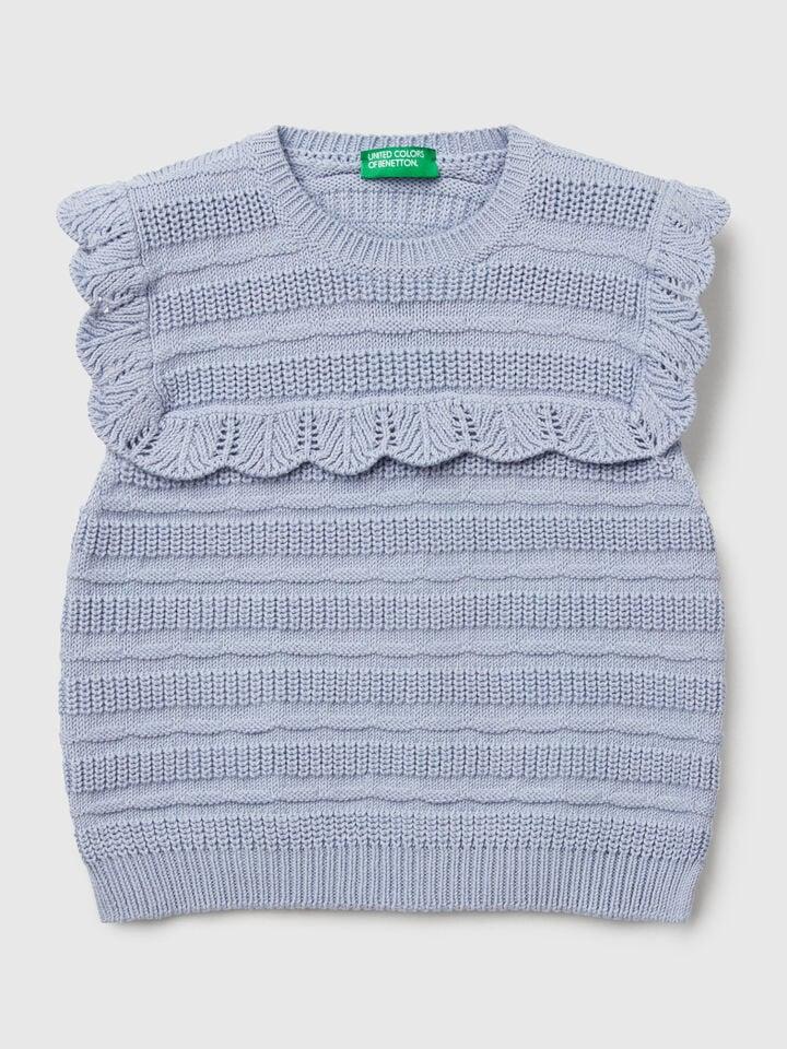 benetton Waistcoat with ruffle Periwinkle