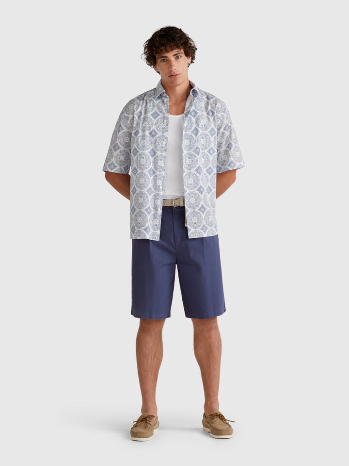 Benetton Wide Bermudas Blue