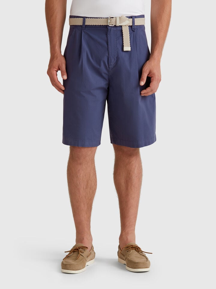 Benetton Wide Bermudas Blue