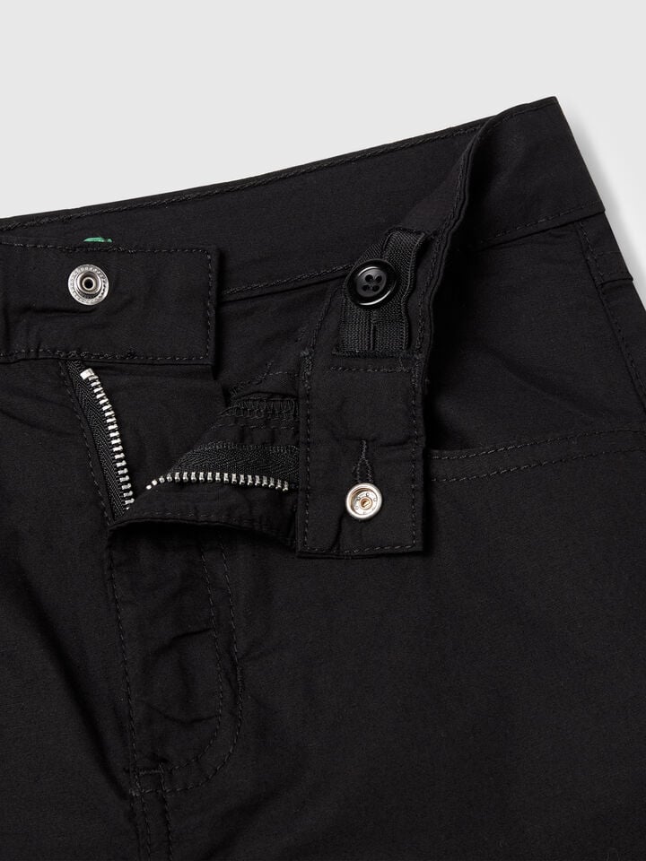 Benetton Wide Fit Cargo Trousers Black
