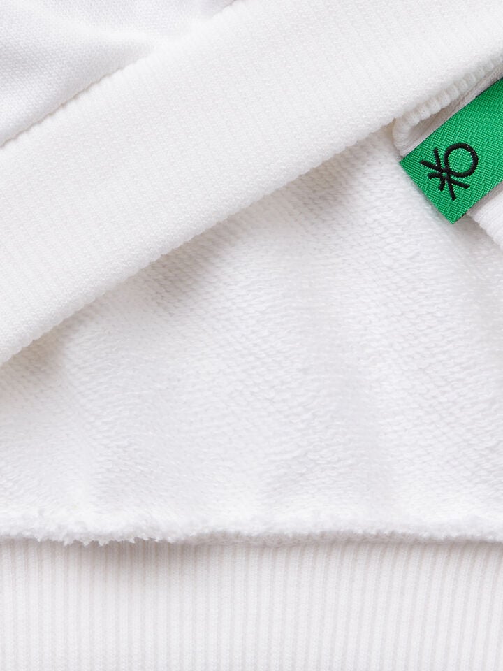 Benetton Wide "The Rolling Stones" Sweatshirt White