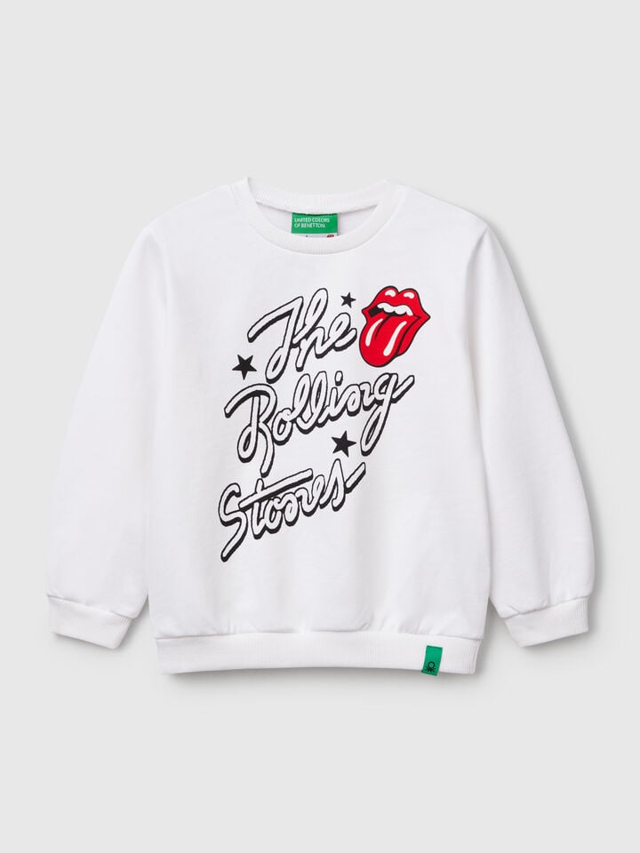 benetton Wide "The Rolling Stones" sweatshirt White
