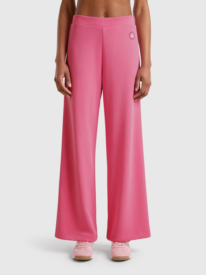 benetton Wide trousers in MODAL Pink