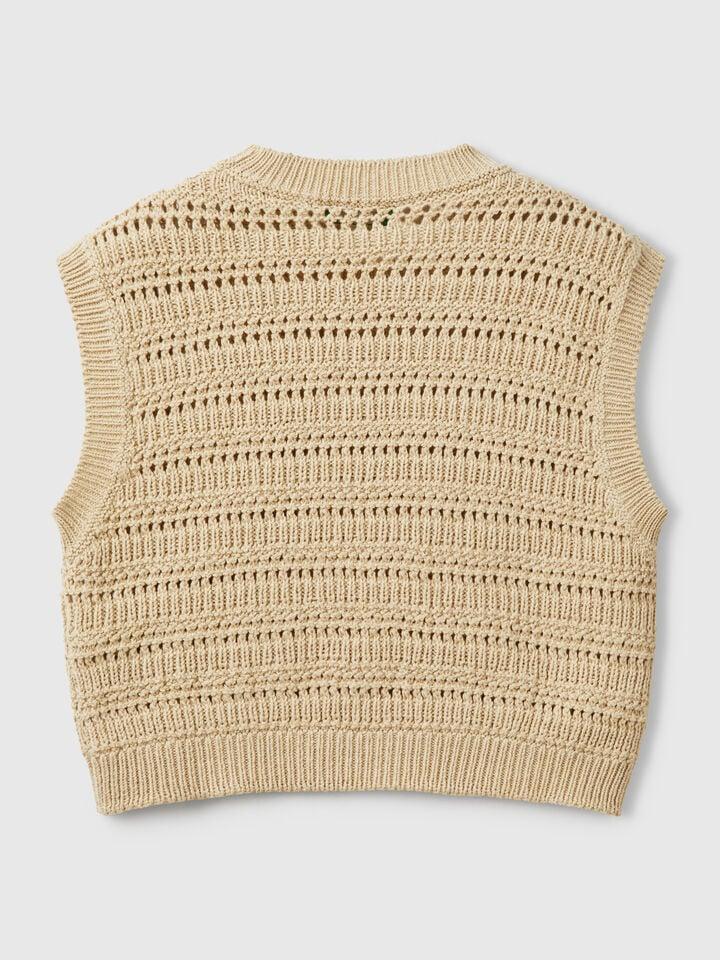 Benetton Worked Vest Beige