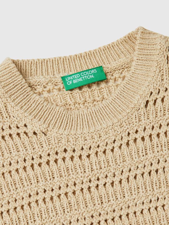 Benetton Worked Vest Beige