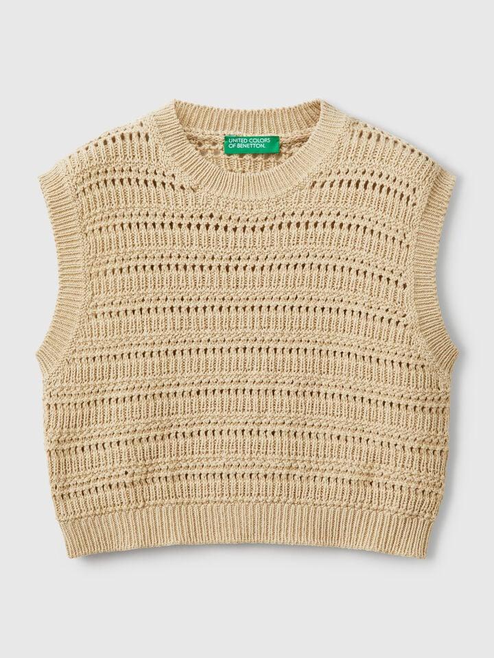 Benetton Worked Vest Beige