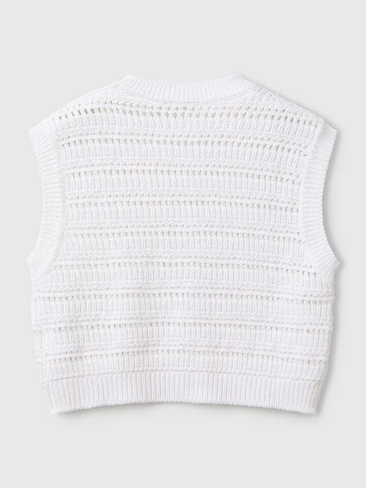 Benetton Worked Vest White