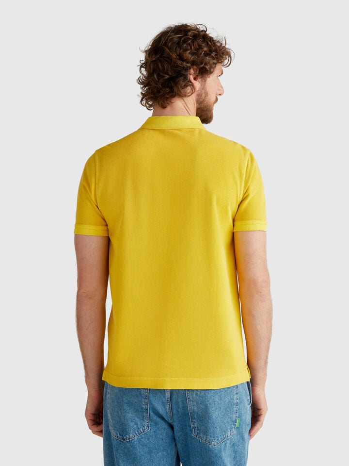 Benetton Yellow Regular Fit Polo Yellow
