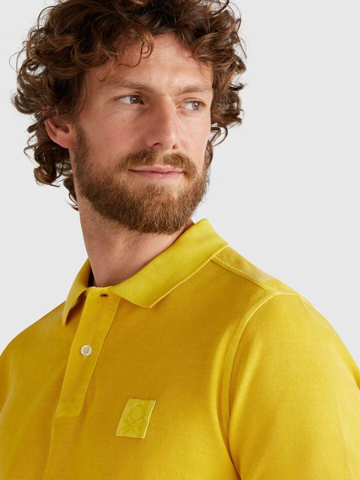Benetton Yellow Regular Fit Polo Yellow