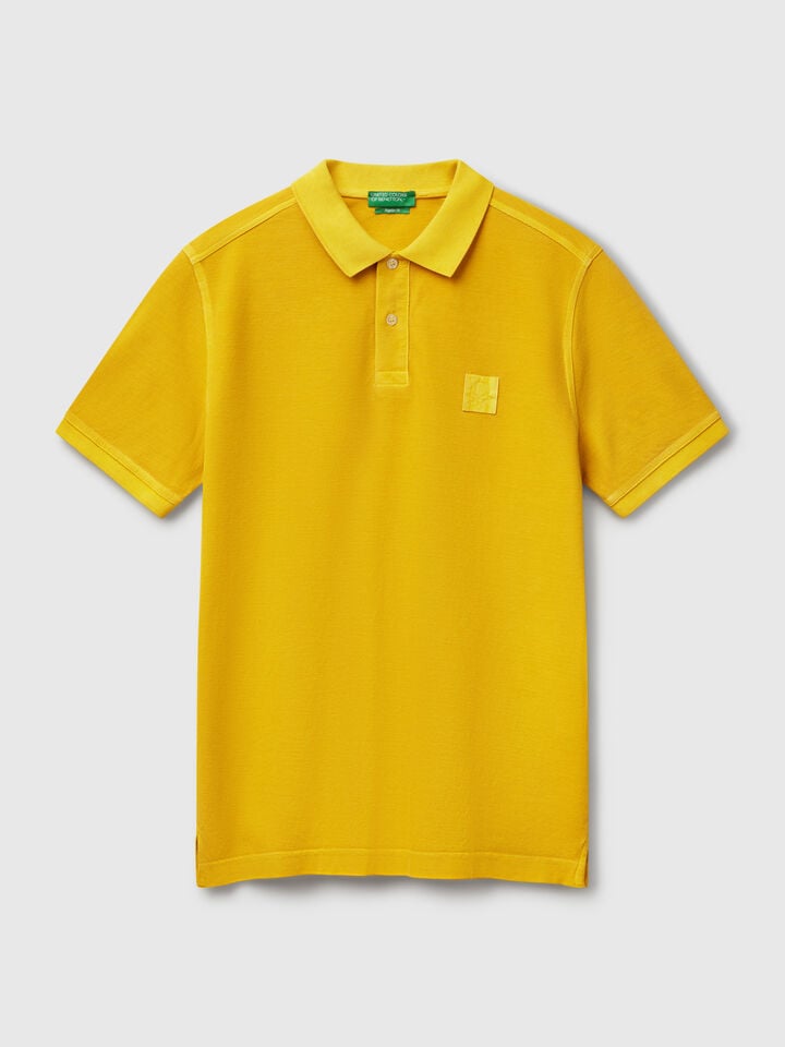 Benetton Yellow Regular Fit Polo Yellow