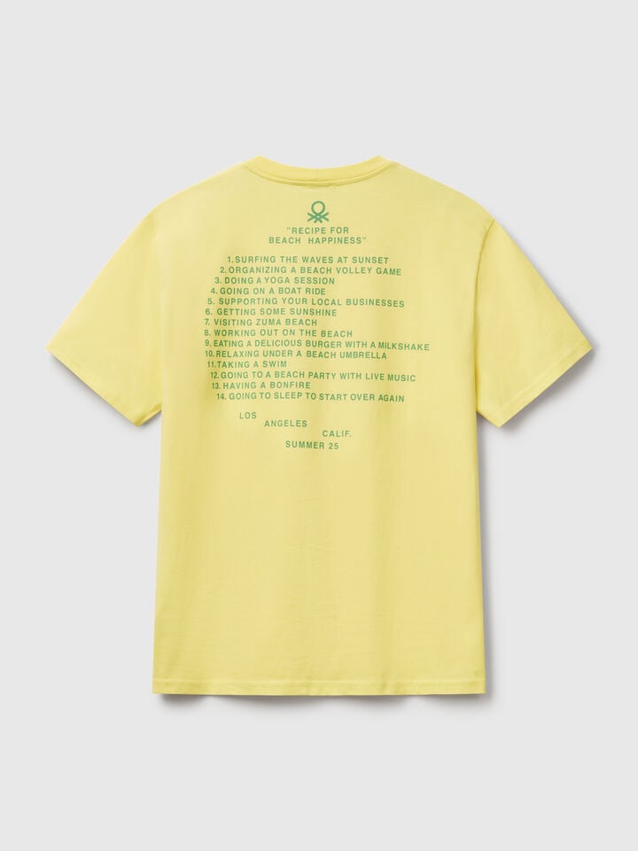 Benetton Yellow T-shirt With Graphic Yellow