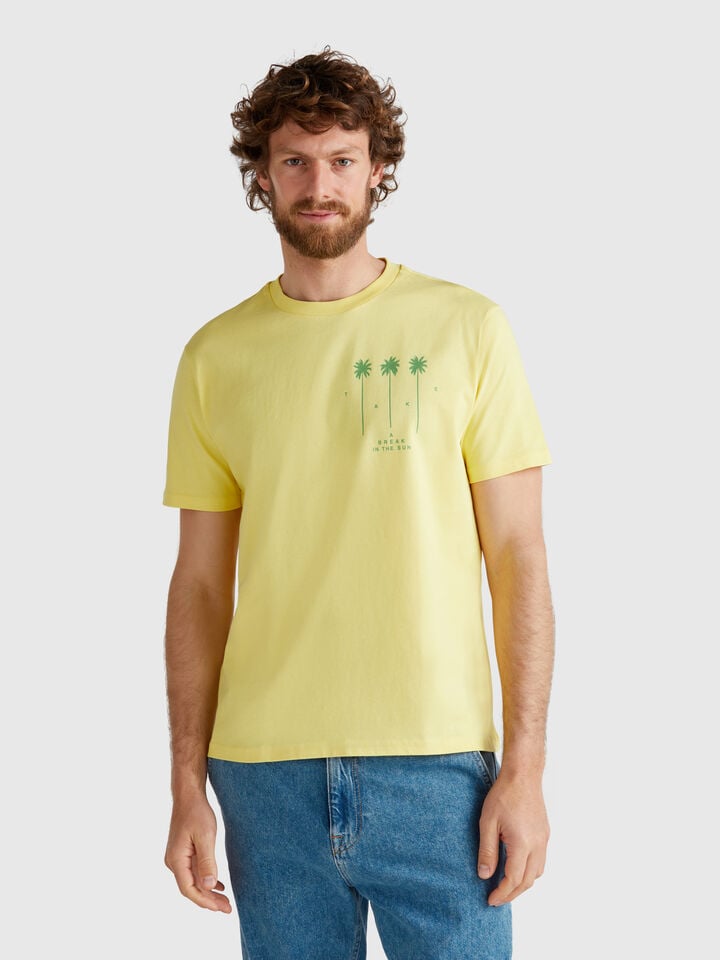 benetton Yellow t-shirt with graphic Yellow
