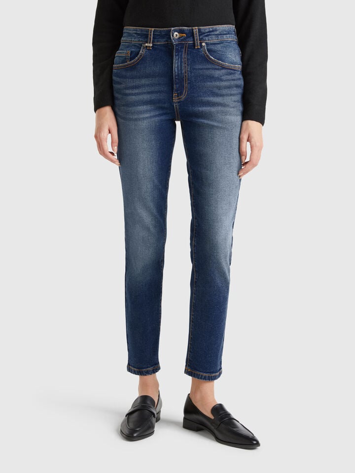 benetton Bootcut jeans in recycled cotton blend Dark Blue