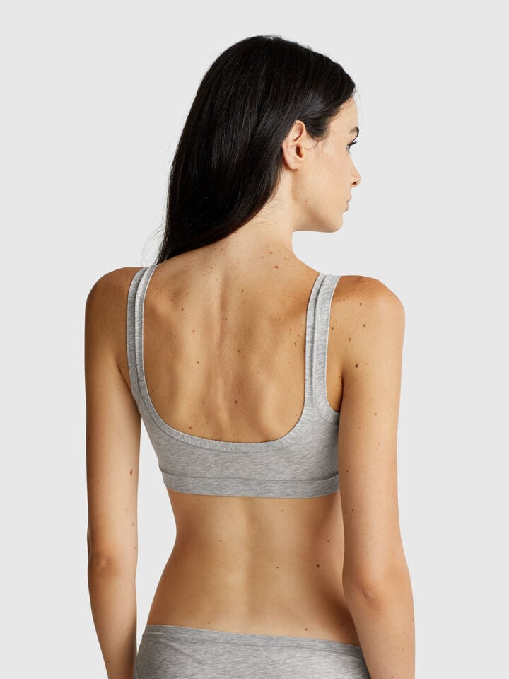 Benetton Brassiere In Super Stretch Cotton Light Gray