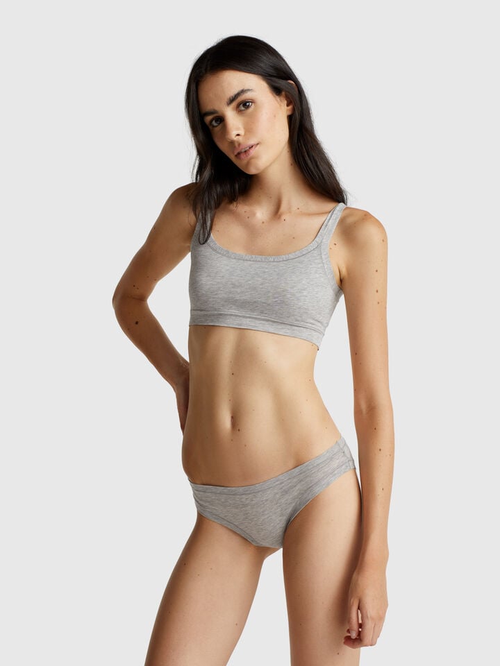 Benetton Brassiere In Super Stretch Cotton Light Gray