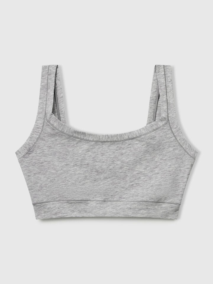 Benetton Brassiere In Super Stretch Cotton Light Gray