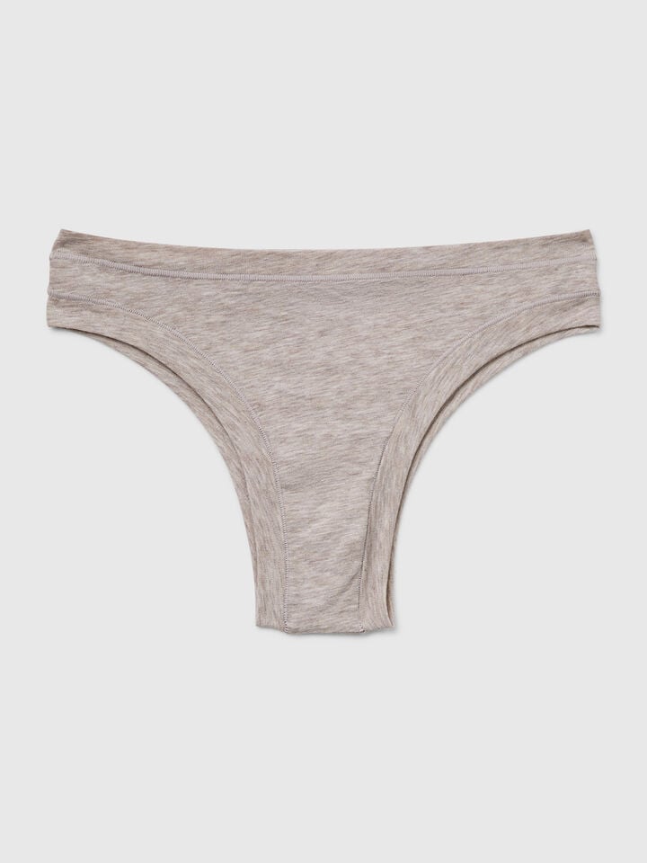 Benetton Brazilian Underwear In Super Stretch Cotton Creamy White