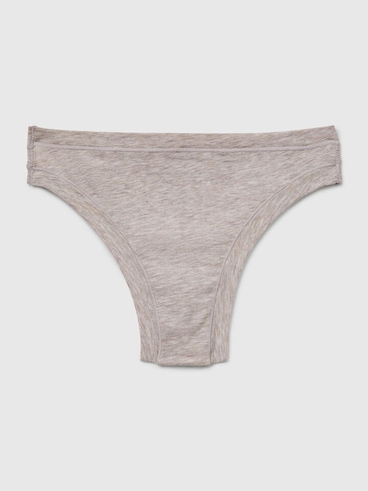 Benetton Brazilian Underwear In Super Stretch Cotton Creamy White